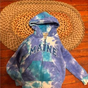 MAINE Blue Tie-Dye Hoodie girls small 5-6